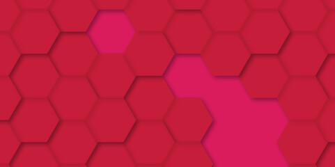 Magenta color geometric background.  Honey comb design Abstract color background . vector illustration. background with hexagons, vector wallpaper. Wall of red hexagon tiles.