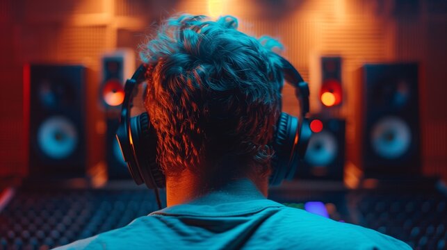 Music Producer in Professional Recording Studio