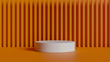 a white round object on a orange surface