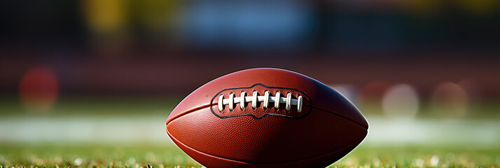 Football Rests on Lush Green Field