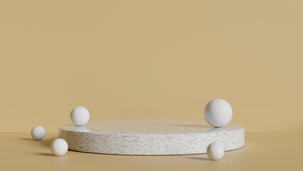 a white marble pedestal with eggs on it