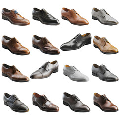 Men's shoes, transparent background, the beauty of the material and the elegance of wearing