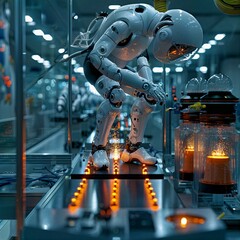 Fototapeta premium The Robotic Touch: Crafting Artificial Limbs with Precision