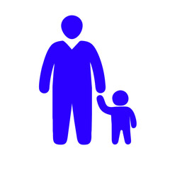Father and child icon vector graphics element silhouette sign symbol illustration on a Transparent Background