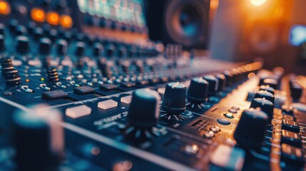 Sound mixing board, Modern Music Recording Studio Control - obrazy, fototapety, plakaty