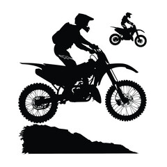 Obraz na płótnie Canvas off-road Motocross Dirtbike black silhouette vector.