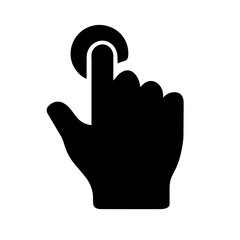 Hand Click icon vector graphics element silhouette Computer mouse symbol sing illustration on a Transparent Background
