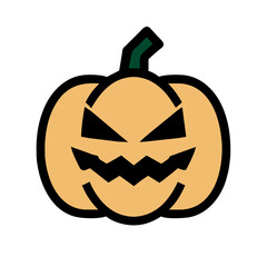 Halloween Pumpkin icon vector graphics element silhouette holiday symbol sing illustration on a Transparent Background