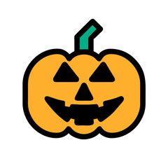 Halloween Pumpkin icon vector graphics element silhouette holiday symbol sing illustration on a Transparent Background