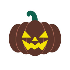 Halloween Pumpkin icon vector graphics element silhouette holiday symbol sing illustration on a Transparent Background