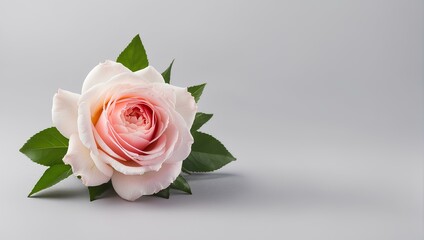 red rose on white background with copy space  - Powered by Adobe