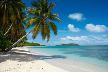 Idyllic tropical beach with white sand and calm sea