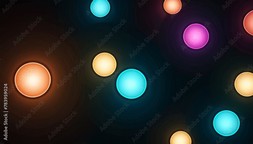 Poster a captivating abstract background displaying a pattern of glowing orbs in varying shades of blue, or