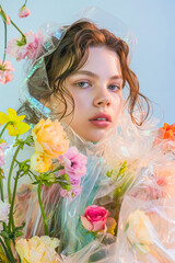 Ethereal Beauty Surrounded by Vivid Spring Blossoms - 783961611