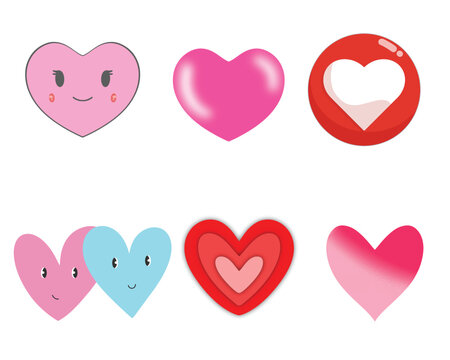 colourful hearts shapes 