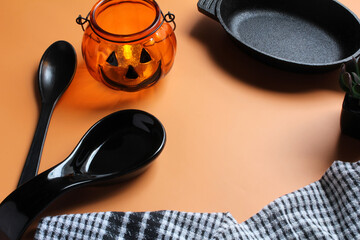 Halloween table d&eacute;cor. Space for text.