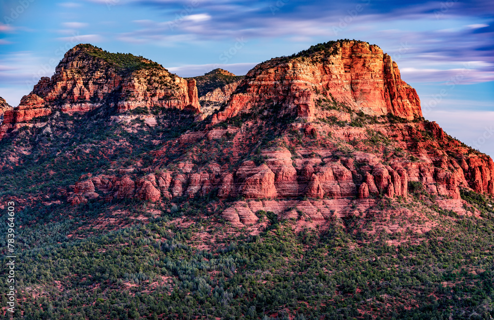 Wall mural red rocks of sedona arizona at dusk from airport mesa