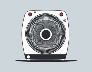 Vector illustration of a fan heater - obrazy, fototapety, plakaty