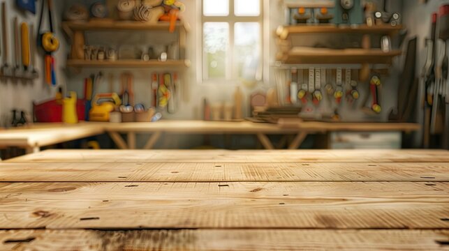 Tools Hanging on Wall in Workshop. Generative AI