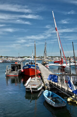 Fishing port of Concarneau, a commune in the Finistère department of Brittany in north-western...