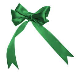 Green bow for decoration on isolated background