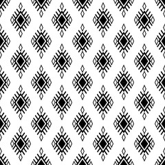 Native American fabric pattern, black and white For destroying fabric clothing Bedding patterns, curtains, Tiled floors.