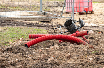 Corrugated pipes for laying cables buried in the ground.