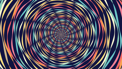 Abstract spiral spinning round vortex style data cycle urgency creative background.