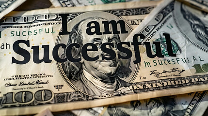 us dollar bills with the letters I am successful