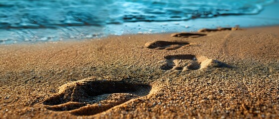 Spiritual Journey: Empowered Steps by the Shoreline. Concept Self-discovery, Mindfulness, Nature Connection