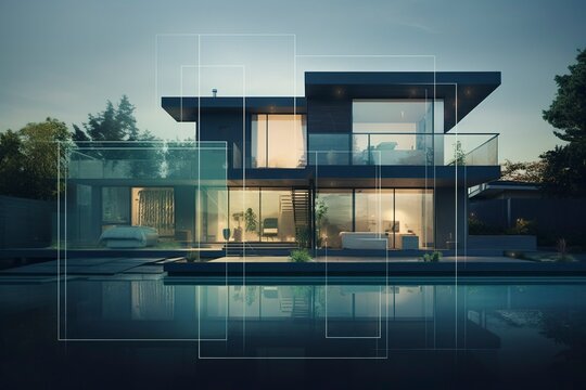 The foge design agency is showing a house in the morning,