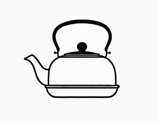 Black And White Tea Kettle Icon