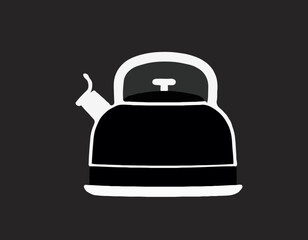 Black And White Tea Kettle Icon