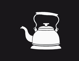 Black And White Tea Kettle Icon