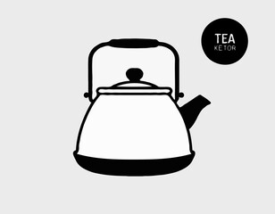 Black And White Tea Kettle Icon