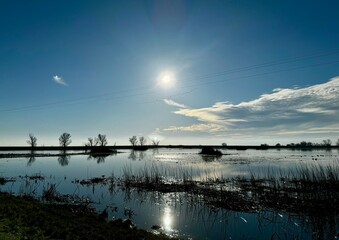 sun over the water