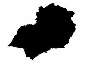 Brazil Southeast silhouette map