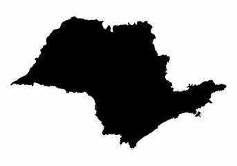 Sao Paulo State silhouette map - obrazy, fototapety, plakaty