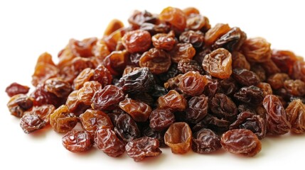 Obraz premium A pile of raisins on a white surface