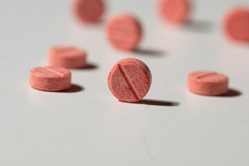Colorful Pills on a White Background