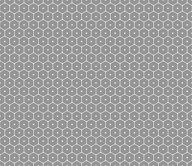Geometric background. Bold stacked rounded hexagons mosaic cells. Hexagon geometric shapes. Seamless tileable vector illustration.