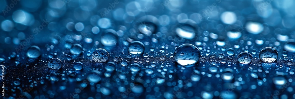 Aufkleber a wet surface with clear water droplets creates a refreshing abstract pattern.