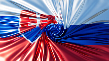 Spectacular Vortex of the Slovakian Flag with the Patriotic White, Blue, and Red