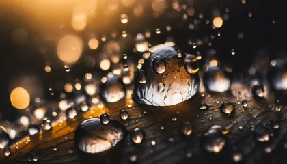 Fotobehang water drops on a glass © Amrat