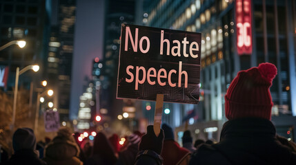 The slogan "No hate speech" 