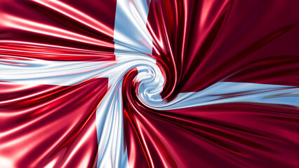 Radiant Twist of the Danish Flag with its Signature White Scandinavian Cross