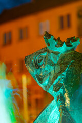 2023-04-28; King Sielaw Fountain, Old Town Square in Mikolajki, poland