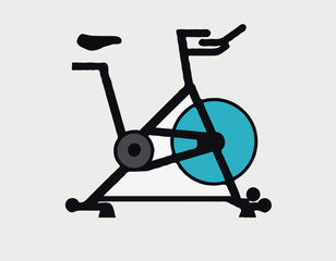 Exercise Bike Icon on Transparent Background 