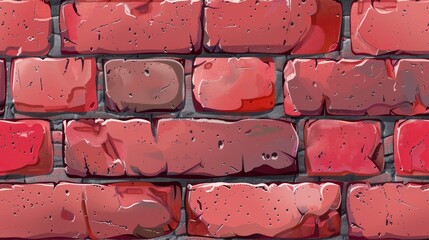   A tight shot of a brick wall, displaying significant chippings at the bricks' tops
