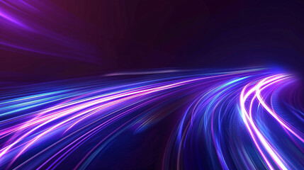 Dreamy purple and blue abstract backdrop with glowing light streaks and celestial stars